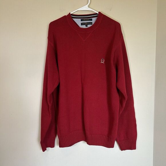 Vintage 90's Tommy Hilfiger Red Crest Logo Pullover Sweater Men's Size XL‎ - Picture 1 of 10